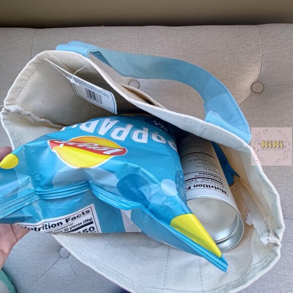 Baby blue Trader Joe’s Mini Pastel Canvas Tote Bag - Picture 5 of 6